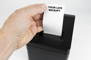 Your life receipt. Summarize what you did in your life concept