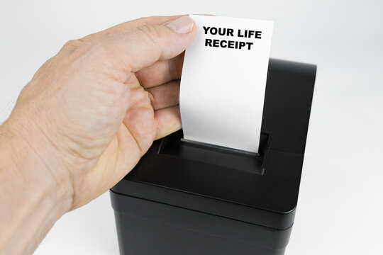 Your life receipt. Summarize what you did in your life concept