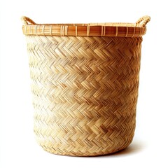 Woven Bamboo Basket for Home Storage in Natural Style with Handcrafted Details, Ideal for Organizing Living Spaces and Adding Rustic Charm
