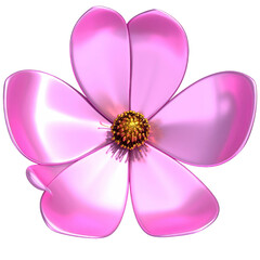 Fototapeta premium Glossy pink flower, golden center