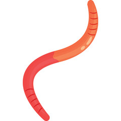 A Red And Orange Gummy Worm Candy With A S Curved Shape On A Transparent Background