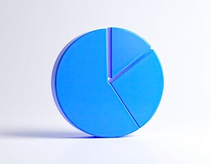 Bright blue 3D pie chart with three segments on a white background