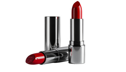 3. Prescription Pill Jar and Tablet Packaging, i1. Luxury Red Lipstick and Silver Case, isolated on transparent backgroundsolated on transparent background
