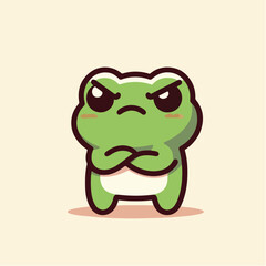 Kawaii Frog in Hoodie – Cute Streetwear Frog Vector Illustration