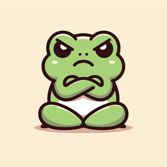 Kawaii Frog in Hoodie – Cute Streetwear Frog Vector Illustration