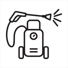 Pressure washer outline icon vector