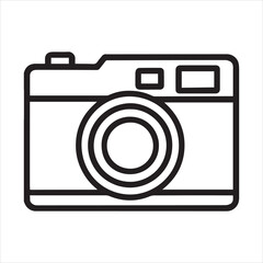 Rangefinder camera outline icon vector