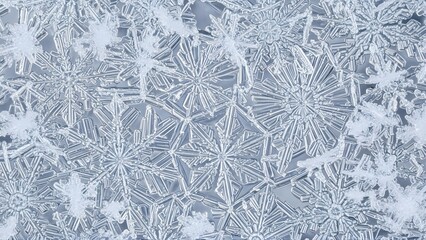 Winter seamless pattern with snowflakes and snow on the window for a Christmas holiday design and decoration