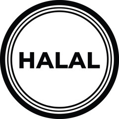 Halal emblem vector scalable eps illustration icon food certification stamp