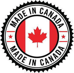 Canadian flag emblem vector graphic seal for product origin and manufacturing labels