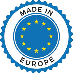 Elegant vector emblem made in europe icon scalable for global branding and product labeling