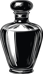 perfume bottle silhouette on white background