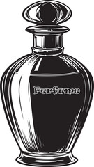 perfume bottle silhouette on white background