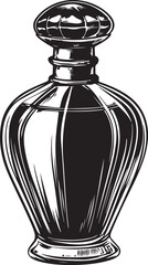perfume bottle silhouette on white background