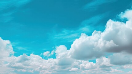 Vibrant blue sky and white clouds abstract nature background