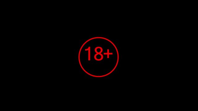 18 plus only sign on dark background &ndash; age restriction symbol