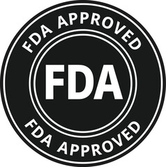 Fda approved emblem vector scalable illustration for health and safety applications