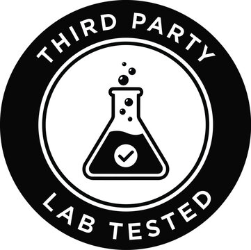 Third party lab tested emblem vector scalable illustration eps icon quality assurance