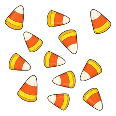 Candy Corn Pattern on Black Background