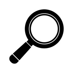 Clean Minimalist Search Magnifying Glass Icon — Black and White Design.