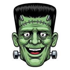 Smiling Frankenstein Monster Head Vector