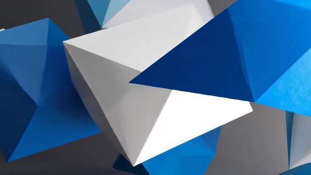 Abstract geometric shapes in blue and white (1)