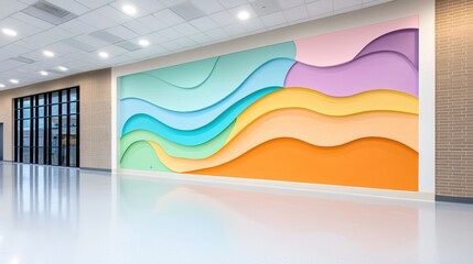 Obraz premium Creativity Colorful urban mural integrated into contemporary architectural design.