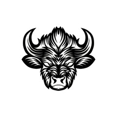 Obraz premium illustration of angry bison head logo