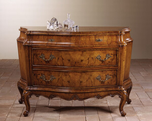 Still life of a classic-style wooden bedroom dresser