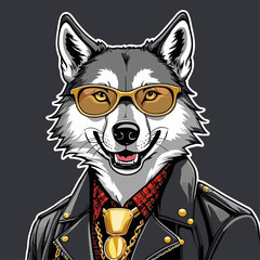 cute cartoon wolf vector