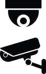 Security camera icons dome and bullet surveillance system symbols for safety and monitoring