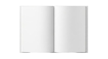 Open blank book on white background: canvas for imagination and creativity