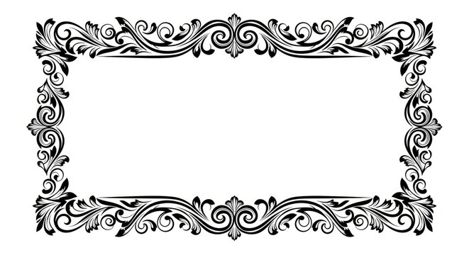 Elegant floral frame with vintage botanical elements for design projects and decoration purposes