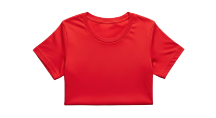 Classic red t-shirt isolated with minimal design and vibrant color