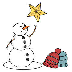 snowman with christmas hats