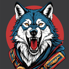 cute cartoon wolf vector