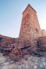 Al baha city ,Aseer Province , Saudi Arabia - September 12, 2022: beautiful historical stone building at Al Malad castle