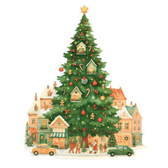 Cozy Winter Storefronts & Houses PNG