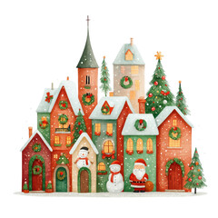 Cozy Winter Storefronts & Houses PNG