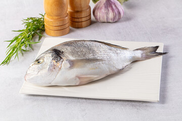Raw fresh uncooked dorada fish