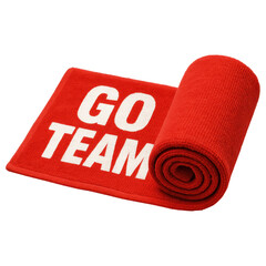 Red Cheering Towel with Motivational Message for Sports Events