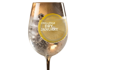 A clear glass of cold golden drink with ice on a white background beside black and gold coins