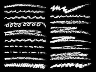Hand drawn collection set of underline strokes in marker brush doodle style. Grunge brushes.