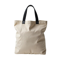 Tote bag with black straps isolated on transparent background