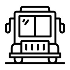 Fototapeta premium Front View Bus Outline Travel Icon