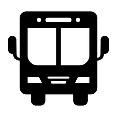 Modern Bus Icon with Large Windows