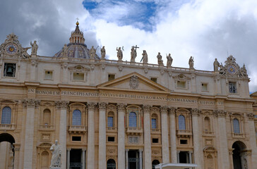 facade of St. Peter's Basilica in Vatican