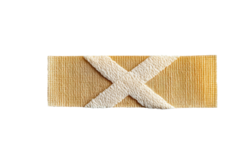 Single adhesive bandage strip isolated on transparent background. Band Aid bandage isolated white background.