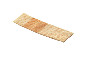 Single adhesive bandage strip isolated on transparent background. Band Aid bandage isolated white background.