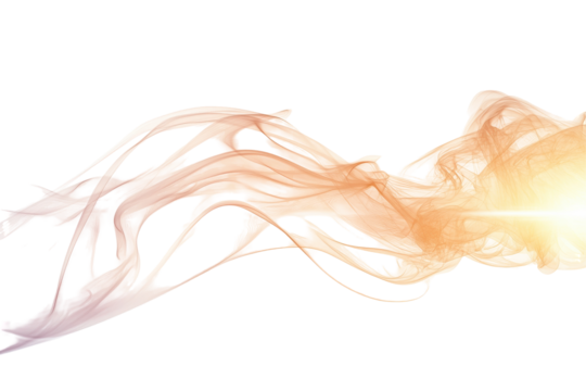 Abstract flowing light trails and smoke effect isolated on transparent background. Beam of light piercing through isolate on white background. - Powered by Adobe